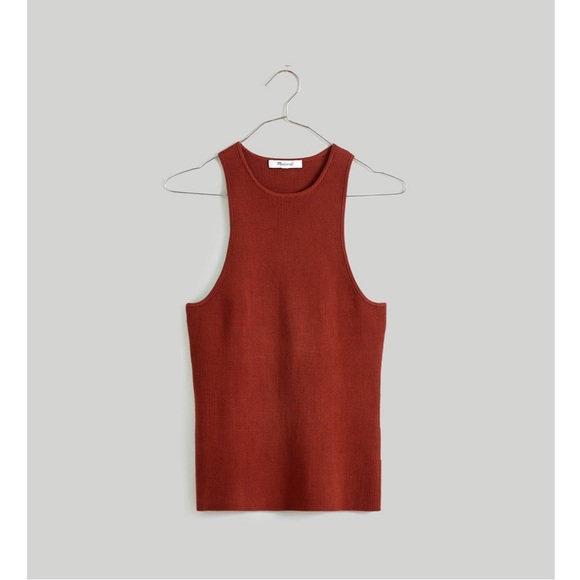Madewell Tops - NWT Madewell XXS Phoebe Signature Cutaway Sweater Tank in Stained Mahogany